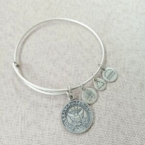 Alex and Ani U.S NAVY Silver Charm Bracelet